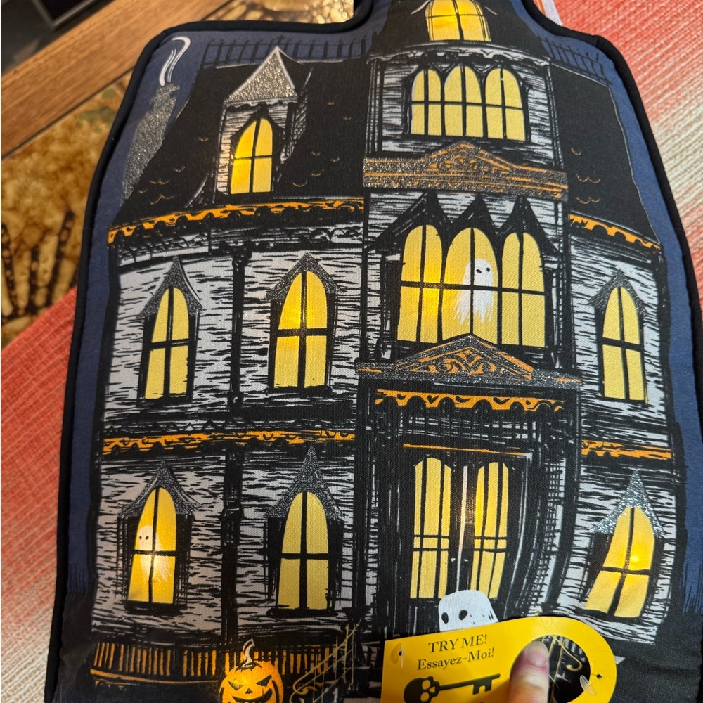 Cynthia Rowley Haunted House Light Up Pillow